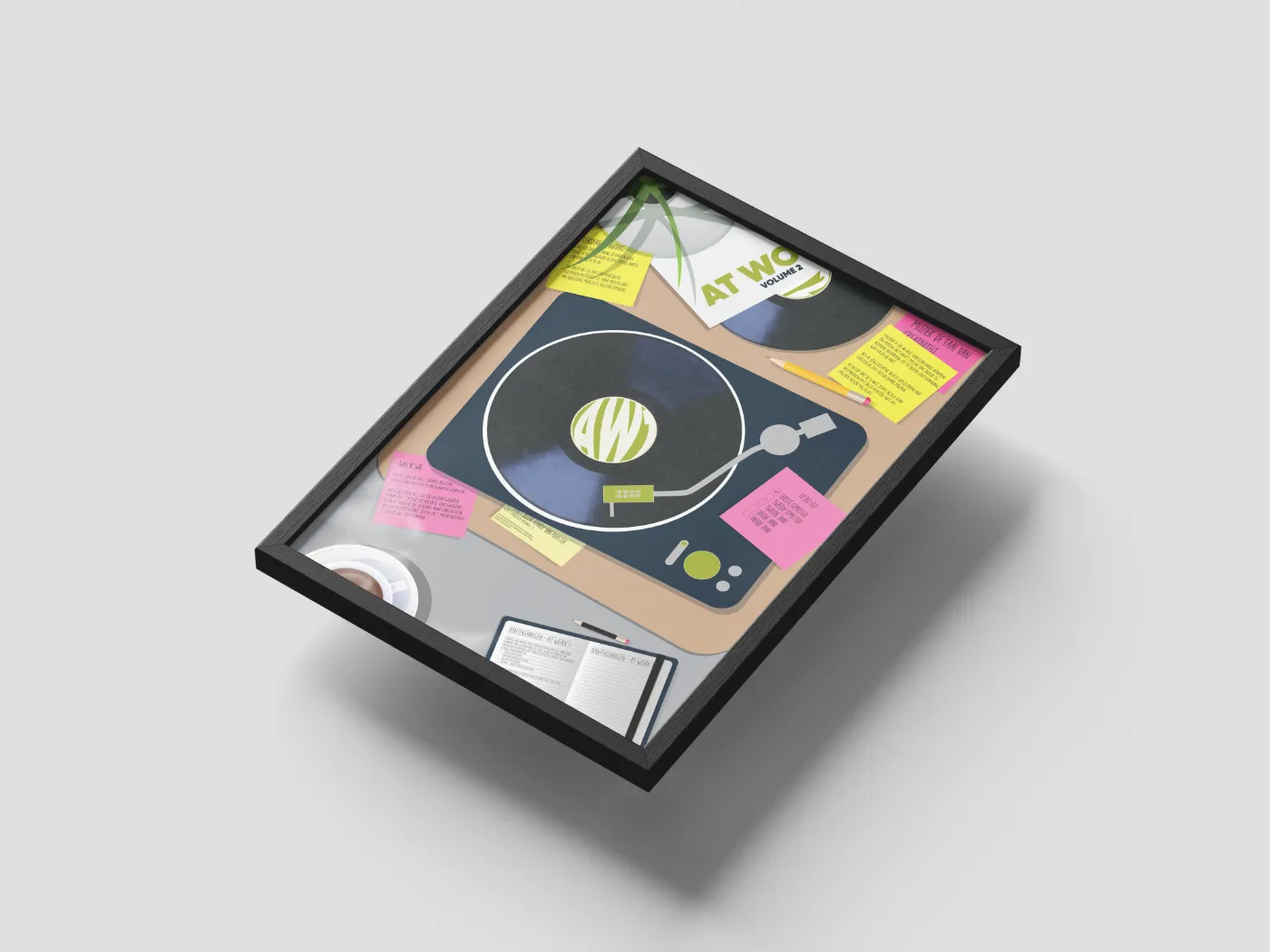 Poster in een fotolijst-mockup